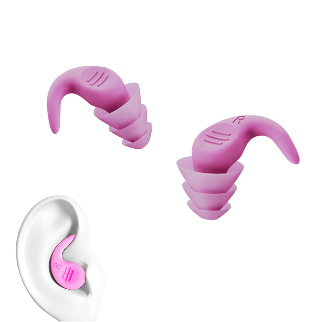 [Australia] - Claiol Silicone Ear Plugs, Reusable Sleeping Earplugs, Ergonomic earplugs, Comfortable Earplugs for Sleeping, Work, Studying, Travel, Loud Noise. (Pink) Pink 