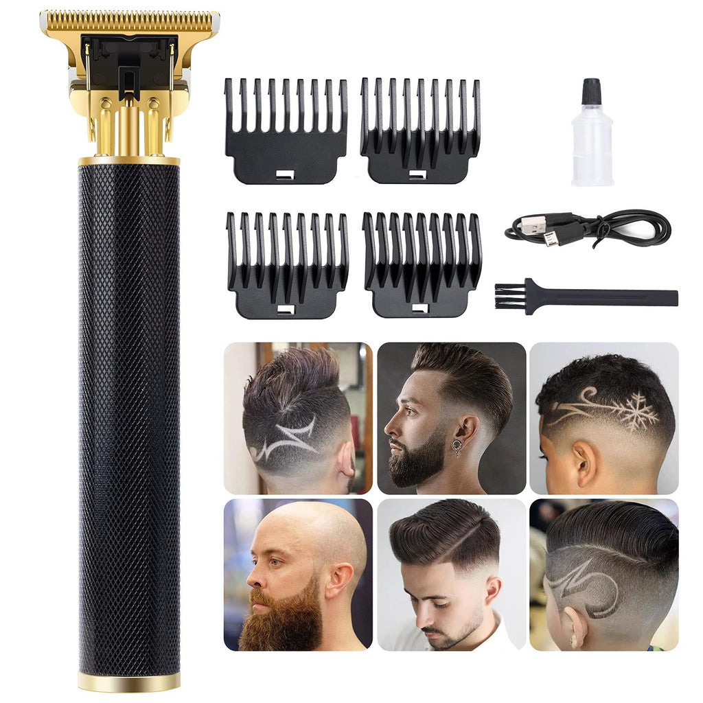 [Australia] - Electric Hair Clippers Men, Beard Trimmer Men with USB Charging,Wireless Use,Professional T-Blades Long Hair Trimmer,Black Black 