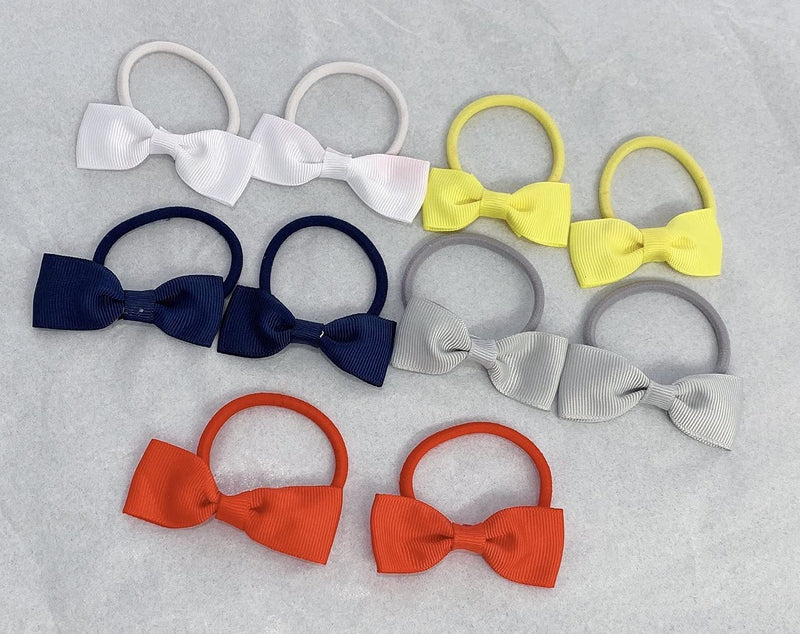[Australia] - 10 Bundle Set School Hair Bobbles for girls. Girls Toddlers Bow Elastic Assorted Colours 