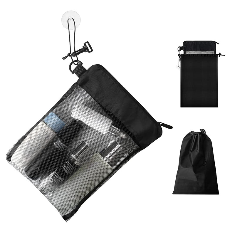 [Australia] - Czyan Toiletry Shower Bag Travel Wash Bag for Women & Men, Hanging Bathroom Mesh Caddy with Wet & Dry Storage Suction Hook Tote for Gym Business 