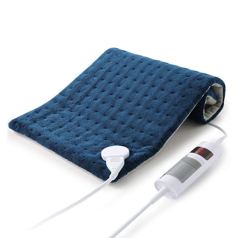 [Australia] - Heated Pad, Electric Heating Pad for Neck/Shoulder/Back/Knee, Heat Option of 6 Levels and Timer Settings Auto Shut Off, Wasbhable, 12" x 24" Blue 