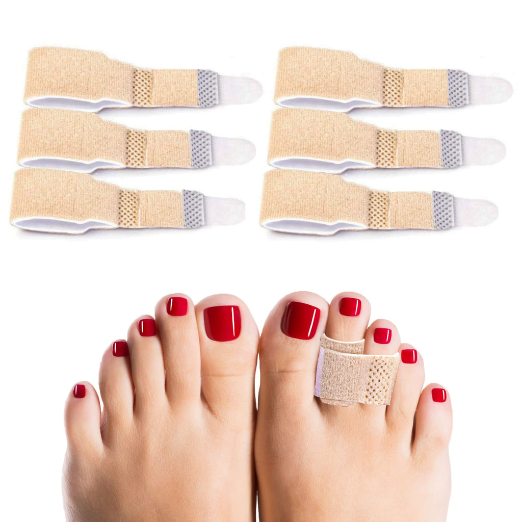 [Australia] - 6 PCS Hammer Toe Straighteners, Hammer Toe Separators Splint, Toe Bandage, Hammer Toe Corrector, Toe Cushioned Bandages warp for Correcting Hammer Toes,Broken Toes,Crooked Toes & Overlapping Toes 