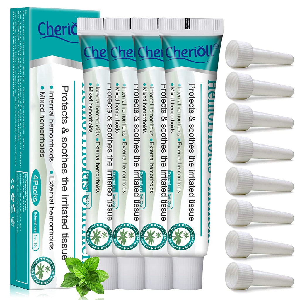 [Australia] - Hemorrhoid Cream, Hemorrhoids Ointment, Hemorrhoid Treatment, for Hemorrhoids Fissures, Natural Fast Pain Relief Cream, Naturally and Safely, 20g*4 (Assistant tub 8Pcs) 