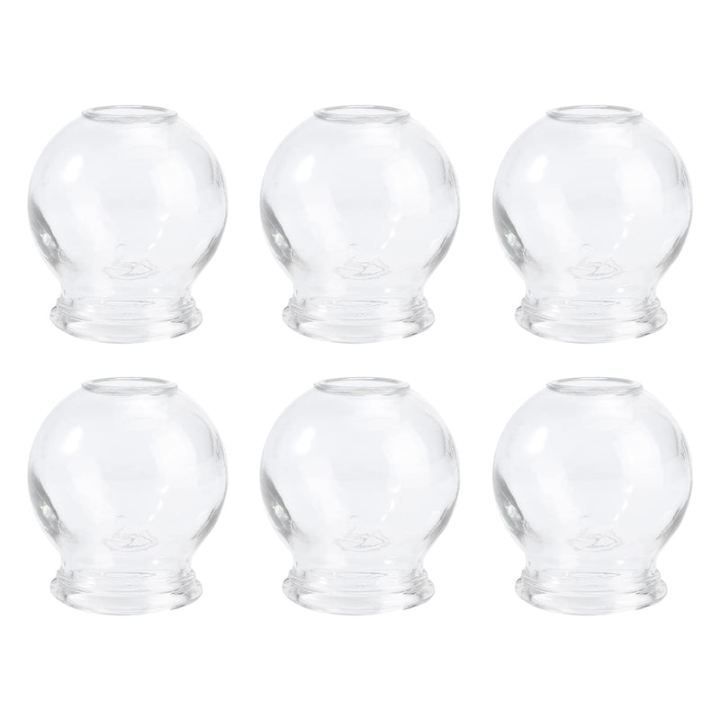 [Australia] - Healifty 6Pcs Cupping Therapy Sets: Glass Fire Cupping Jars Thick Glass Cupping Set Chinese Acupoint Vacuum Cupping Therapy for Massage Back Relieve Fatigue ( No. 2 ) 6X5X5CM 