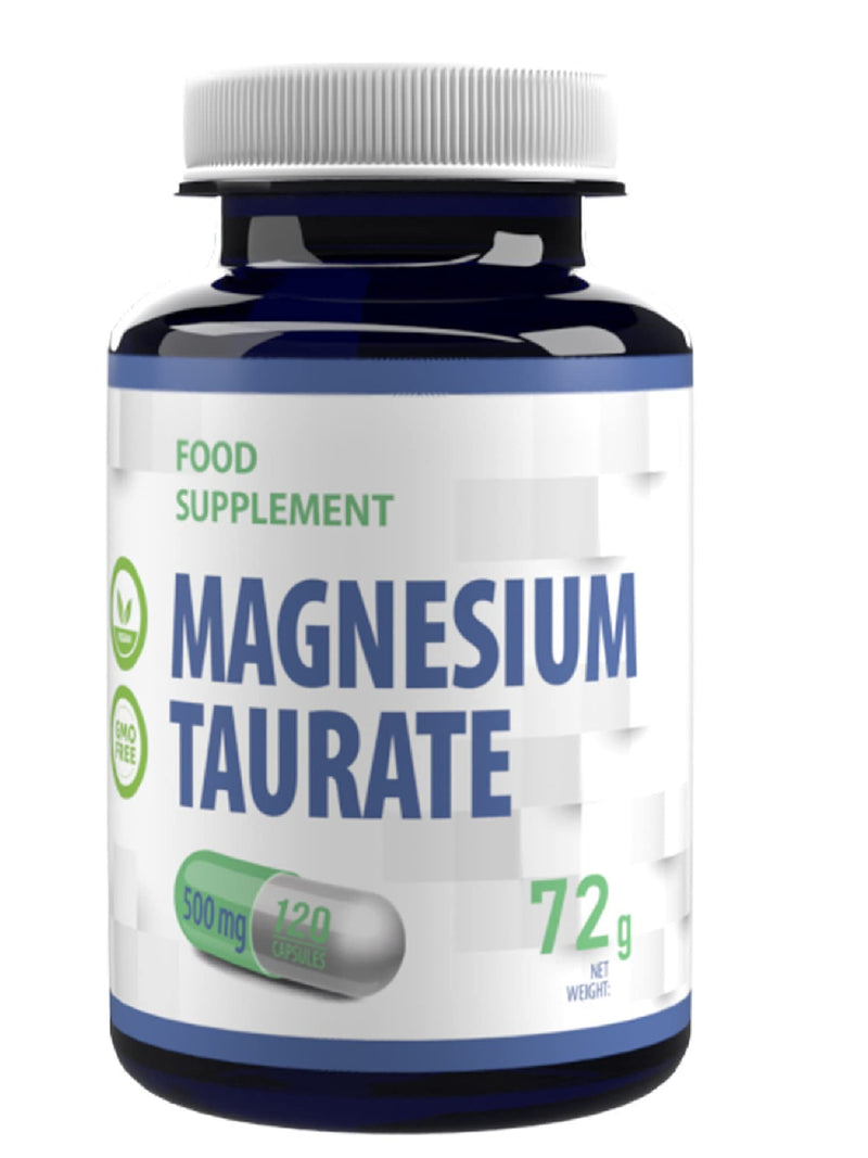 [Australia] - Magnesium Taurate 2000mg Per Serving 120 Vegan Capsules, 3rd Party Lab Tested, High Strength Supplement, No Fillers or Bulkers, Gluten and GMO Free Salmonella 120 Count (Pack of 1) 