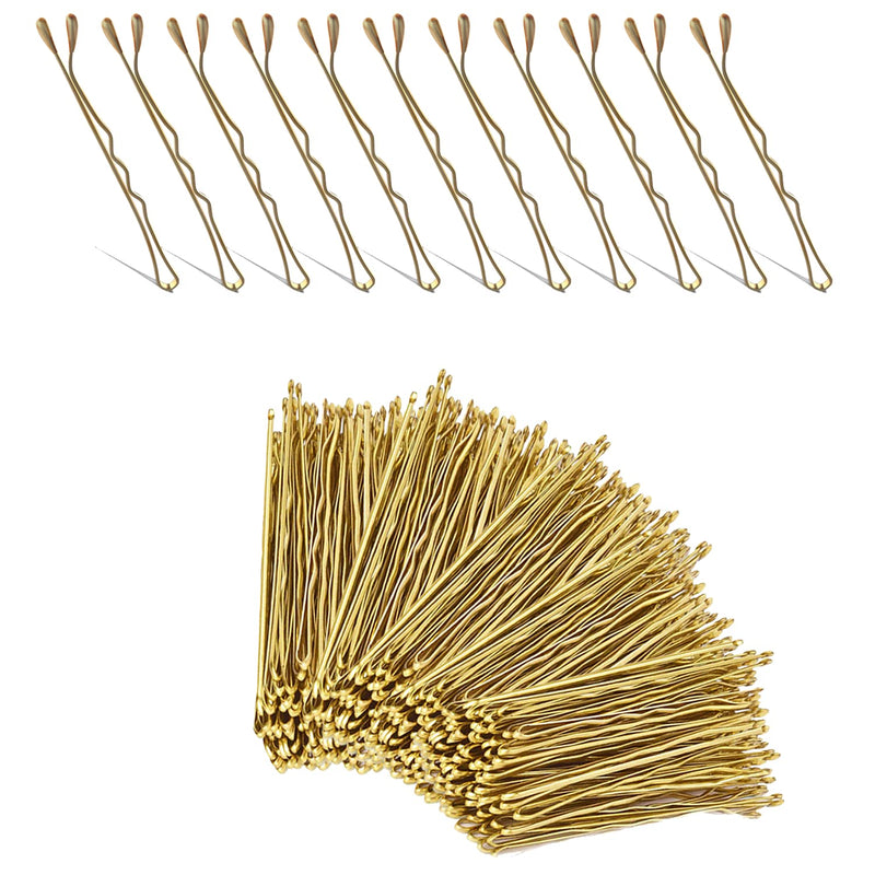 [Australia] - Enselling Hair Grips Pack of 50 -5.5cm - Crimped Blonde Bobby Pins for Women, Girls and Hairdressing Salons -Perfect for Thick, Thin & Curly Hair Styling (Golden) Golden 