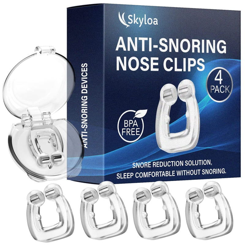 [Australia] - Skyloa Anti Snoring Devices - Silicone Magnetic Anti Snoring Nose Clip, Snore Stopper, Provide Effective Snoring Solution - Comfortable Nasal to Stop Snoring(4 PCS) 