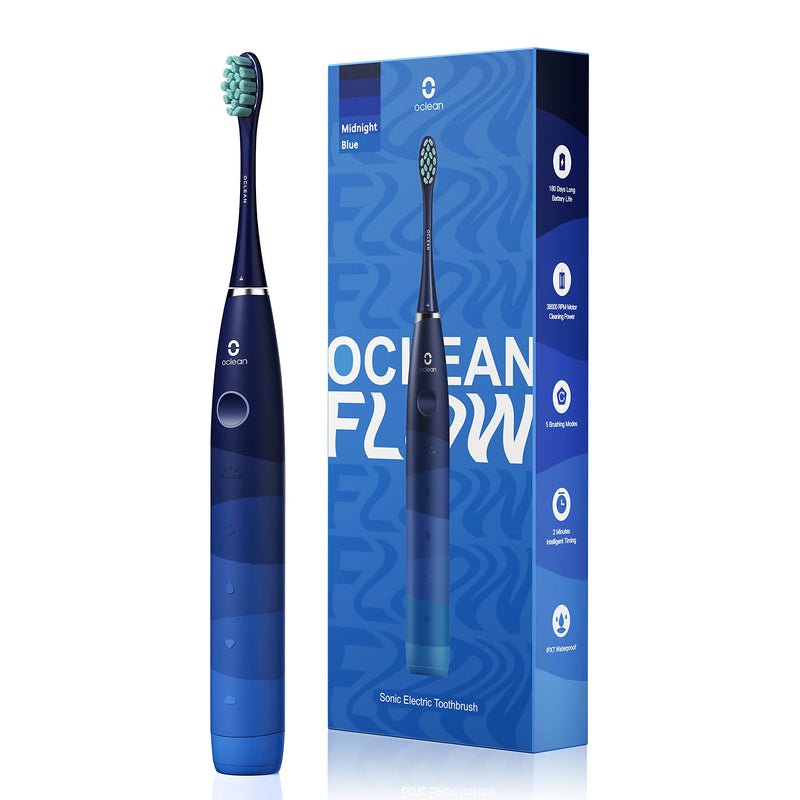 [Australia] - Oclean Flow, Sonic Electric Toothbrush, 5 Modes with Whitening, 180 Days Battery Life, 2 Min Timer & 30s Reminder, IPX7 – Blue 