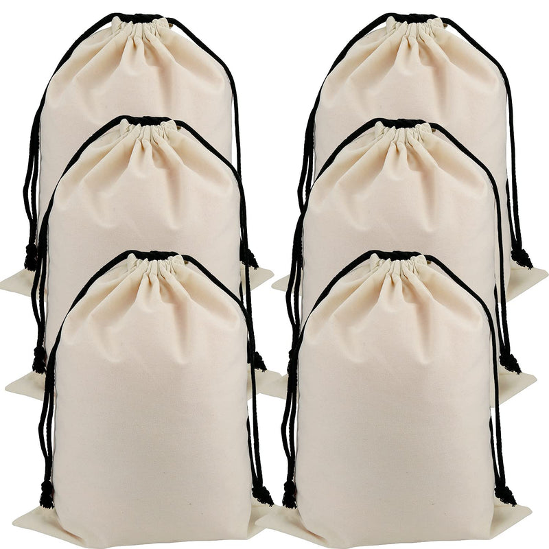 [Australia] - Set of 6 Cotton Travel Portable Shoes Storage Bags Organizer with Drawstring (6PCS M Size) 18.9 x 15 inches ( 48 x 38cm ) 