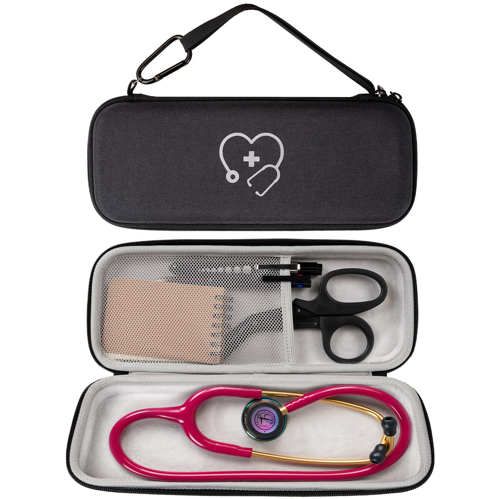 [Australia] - ProCase Stethoscope Hard Case for 3M Littmann Cardiology III, Classic III, Classic II, Lightweight II S.E, Master Cardiology Lightweight Travel Carrying Case -Black 