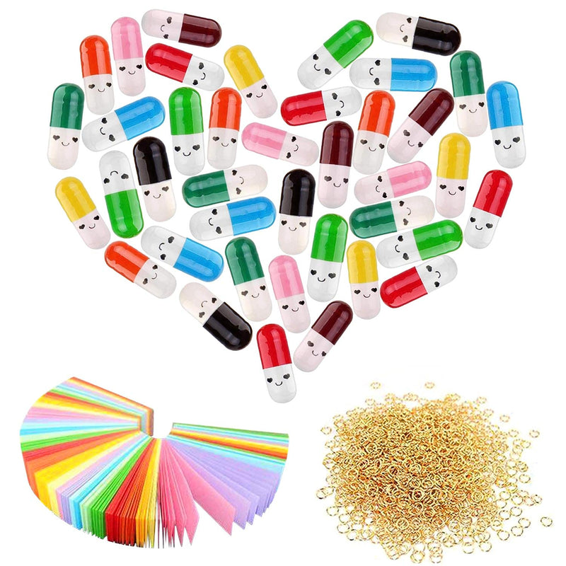 [Australia] - Prmape 200 pcs Capsule Letters Message, Cute Color Pill Pill Capsules with Smiley Faces, Capsule Message Pill Letter for Love Letters, Friendship Notes or Gifts 