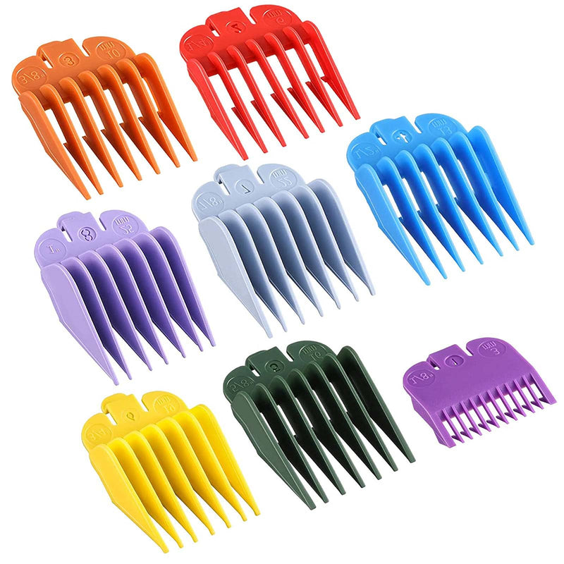 [Australia] - Hair Clipper Guards Combs,8PCS Professional Hair Clipper Guide Combs,Replacement for Most Clippers Trimmers and Spares Haircut Accesorries Lengths from 1/8" to 1" (3-25mm) 
