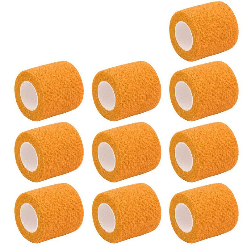 [Australia] - Mintice™ 10 X Self Adhesive Cohesive Wrap Bandages Strong Elastic First Aid Tape Skin Color for Wrist Ankle Sport 4.5mx5cm Orange 