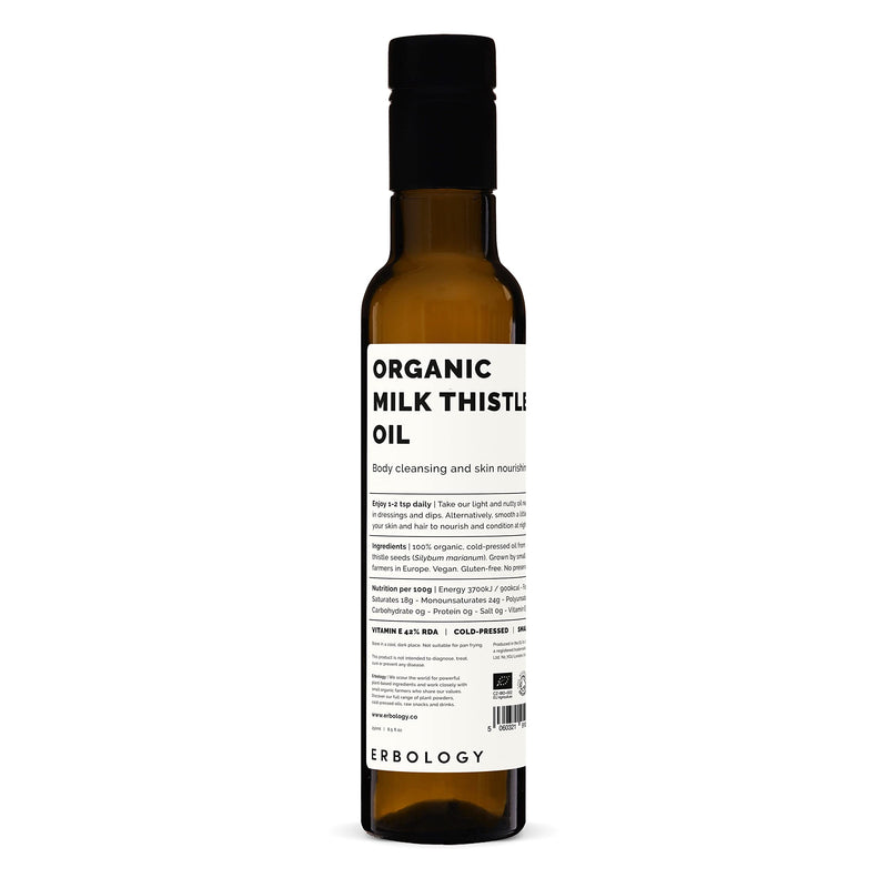 [Australia] - 100% Organic Milk Thistle Oil 250ml - Cold-Pressed - Premium Quality - High in Vitamin E - Detoxifying - Straight from Farm - Non GMO - No Additives or Preservatives - Recyclable Glass Bottle 