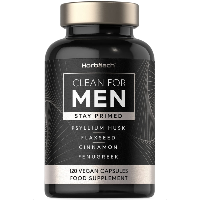 [Australia] - Psyllium Husk Complex Capsules | 120 Count | Fibre Supplement for Men | with Cinnamon, Flaxseed & Fenugreek Seed | Suitable for Vegans & Vegetarians | by Horbaach 