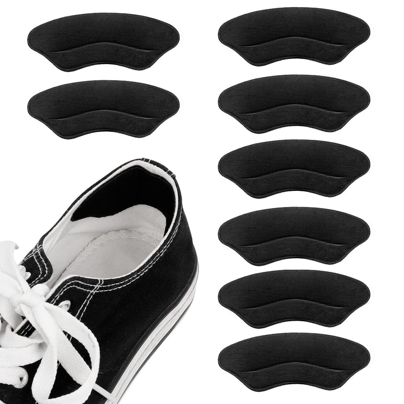 [Australia] - Molain 4 Pairs Heel Grips Shoe Pads Liner Inserts for Loose Shoes Heel Cushions Snugs for Shoe Too Big Men Women Self-Adhesive Shoes Sticker Comfort Insole Foot Care Protector Heel Pain Relief (Black) Style B 