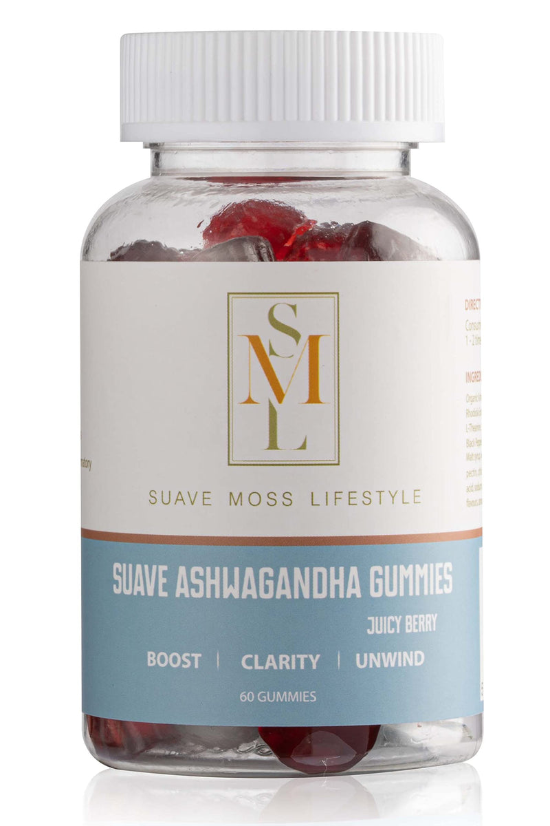 [Australia] - Suave Moss Lifestyle | Ashwagandha and L-Theanine Gummies with Rhodiola and Black Pepper Extract. 60 Gummies. 