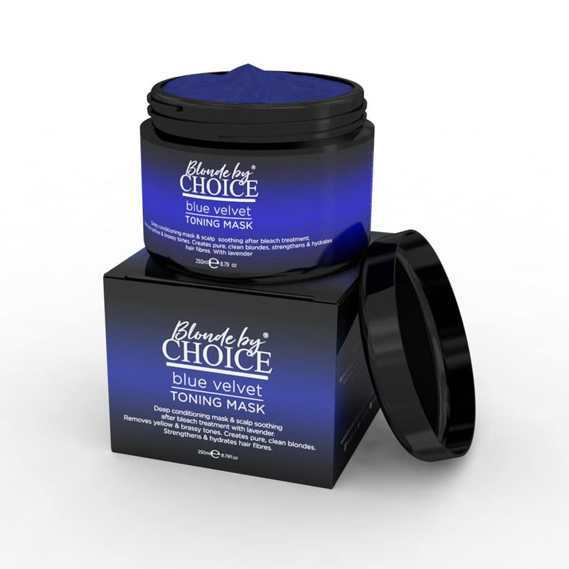 [Australia] - Blue Velvet Toning Mask, Hair Toner For Bleached Hair From Blonde By Choice, Deep Conditioning Hair Treatment With Scalp Relief For Bleach Damaged Hair & Tonal After Care For Blonde Hair Dye, 250ml 