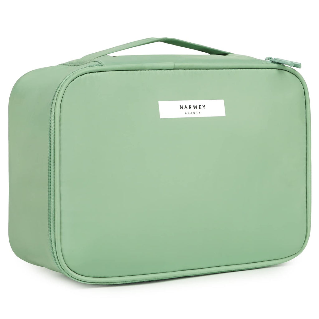 [Australia] - Travel Makeup Bag Large Cosmetic Bag Makeup Case Organizer for Women and Girls (Mint Green) A-mint Green 