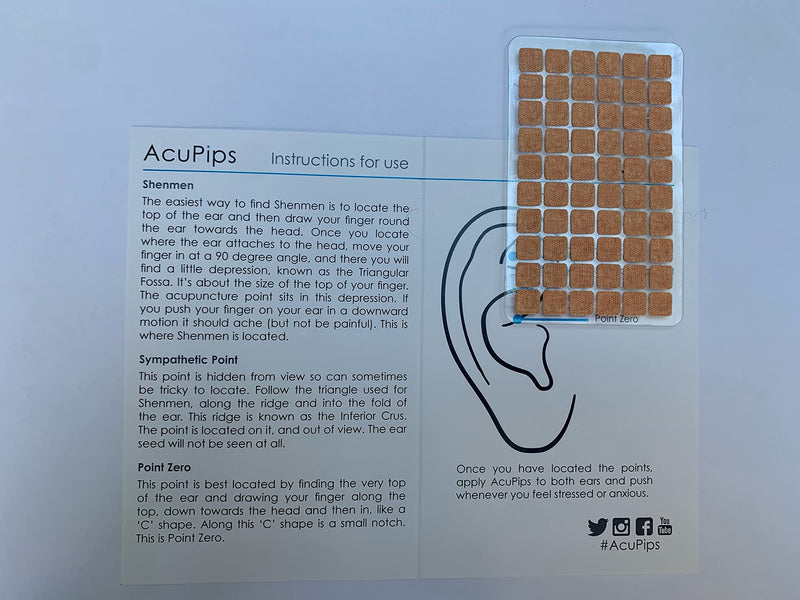 [Australia] - 60 Ear Seeds and Ear Chart for Weight Loss. Self Care, Home use, Acupressure, Holistic, auriculotherapy. Cravingrelief, Gift UK 