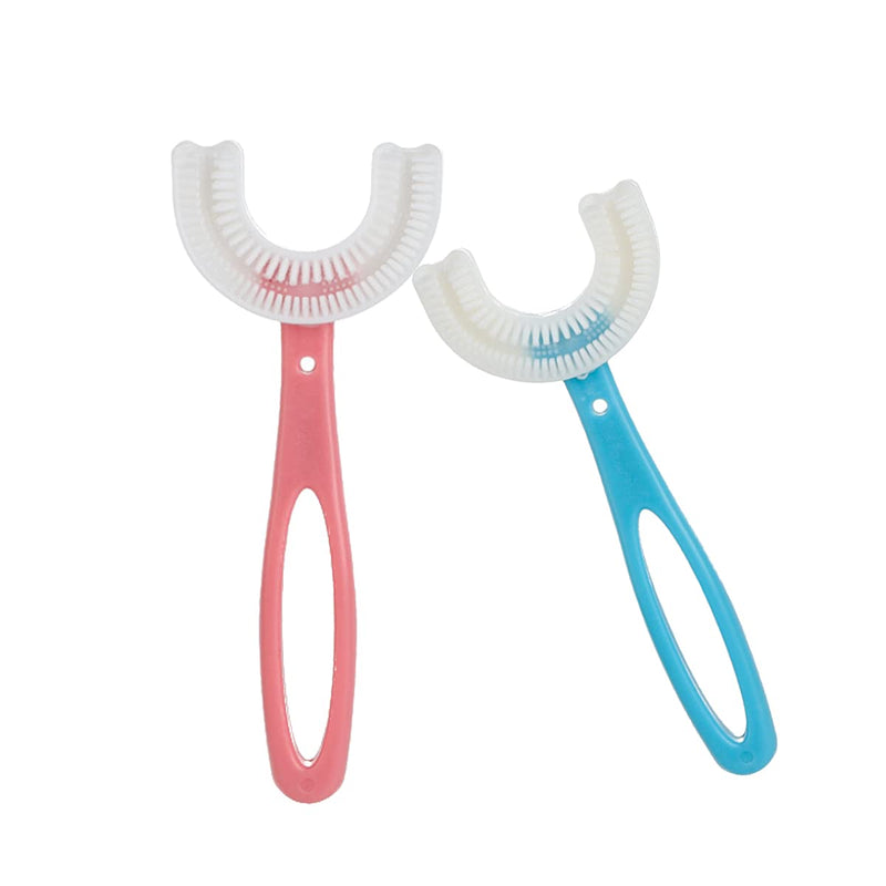 [Australia] - SATIS Silicone U-Shaped Manual Toothbrushes for Kids 6-12 Years, 2PCS Lovely Children Training Toothbrushes. 