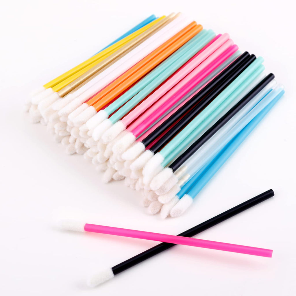 [Australia] - MSQ 100 PCS Disposable Lip Gloss Brush, Multi-Colored Lipstick Concealer Brushes Lip Applicator Wands Perfect Makeup Tool Kits 10 Color 