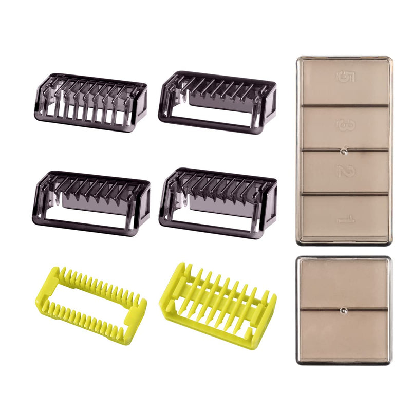 [Australia] - LAVEST 6Pcs Guide Combs Guards Fits for One Blade & One Blade Pro QP2520, QP2530, QP2620, QP2630, QP6510, QP6520, Stubble Combs (1/2/3/5mm), Skin and Body Comb with Storage Cases for Replacement 1/2/3/5mm + Skin + Body Guards 