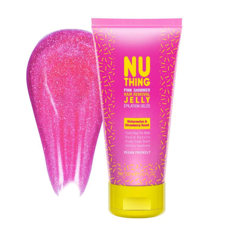 [Australia] - Nuthing: Pink Shimmer Hair Removal Jelly Anti-Bacterial Cleansing Hydrating Moisturising Sensitive Smoothing Trimmer Shaver Hair Texture Protects Hair & Cuticles Flyaway Hair - 150ml 