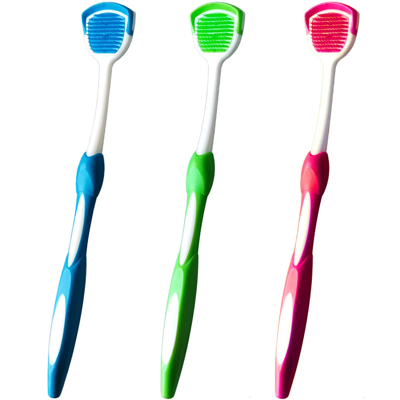[Australia] - Tongue Brush, Tongue Scraper, Tongue Cleaner, Tongue Brushes Helps Fight Bad Breath, 3 Tongue Scrapers (Blue&Green&Red) Blue&green&red 