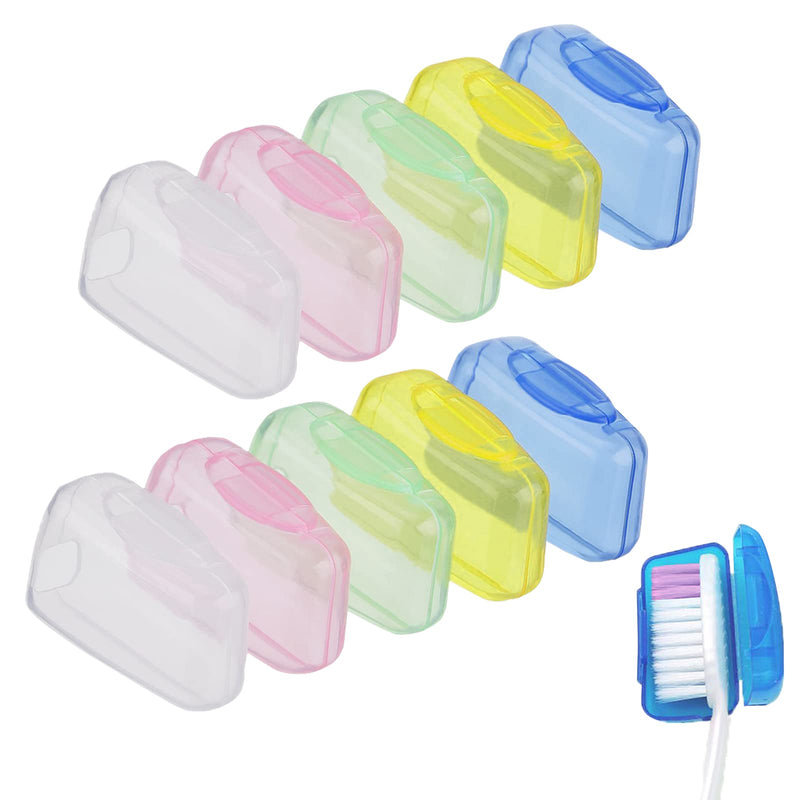 [Australia] - ILLUVA 10 Pieces Portable Toothbrush Head Covers, Travel Toothbrush Protector Cover 