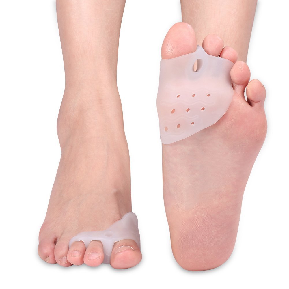 [Australia] - Gel Toe Separator for Men and Women, Silicone Hallux Valgus Corrector Bunion Toe Straightener for Hammer Tip with Forefoot Bear 