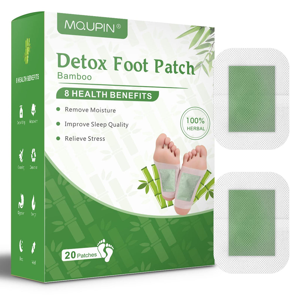 [Australia] - MQUPIN Detox Foot Patches, Natural Detox Foot Pads to Remove Body Toxins Foot Care, Improve Sleep Quality Relief Stress(20pcs Bamboo) 20pcs Bamboo 