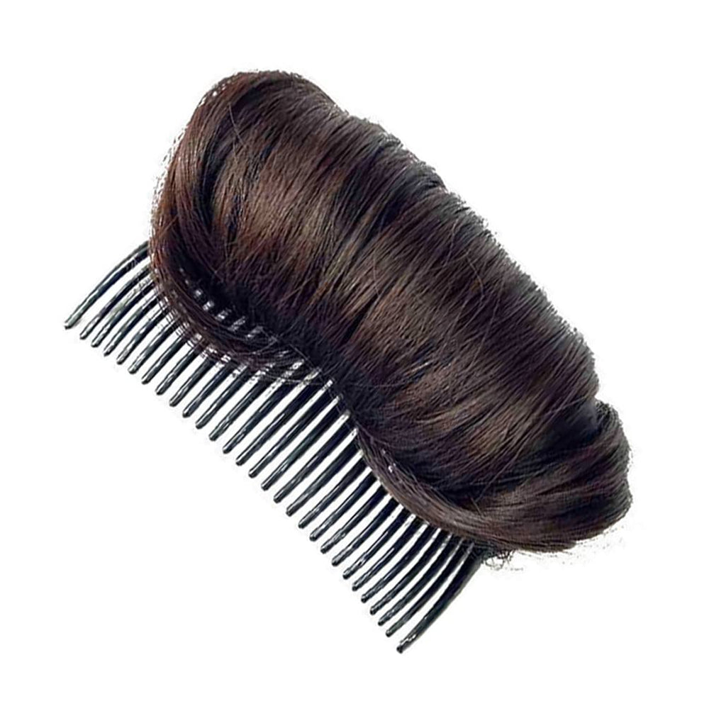 [Australia] - Bamboopack Bump Up Comb Clip Bun Hair Bump It Up Volume Hair Base Hair Decor Comb Half Ball Head Coil Beehive Fluffy Bump It Up Insert Do Beehive Hair Styler Volume Maker Bun Hair Pad, Dark Brown 