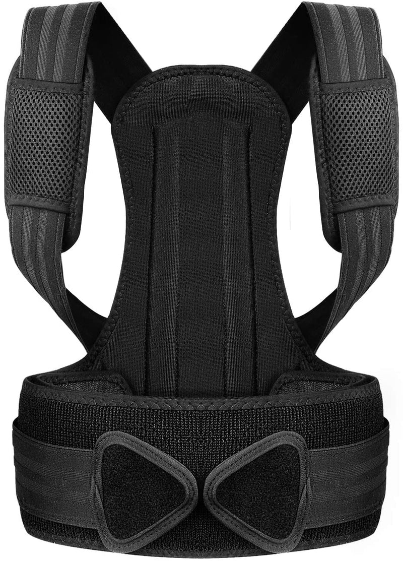 [Australia] - True Face Posture Corrector for Men, Women and Kids, Spine and Back Support, Relief Pain in Neck, Back and Shoulders, Adjustable and Breathable Back Brace Improves Posture Black M 