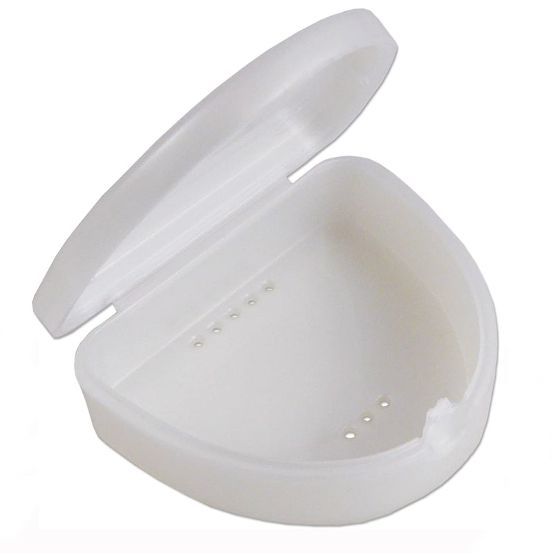 [Australia] - Slim Orthodontic Dental Case - Colour & Glitter Choices for Retainers, Bleaching Trays, Dentures & More (White) White 
