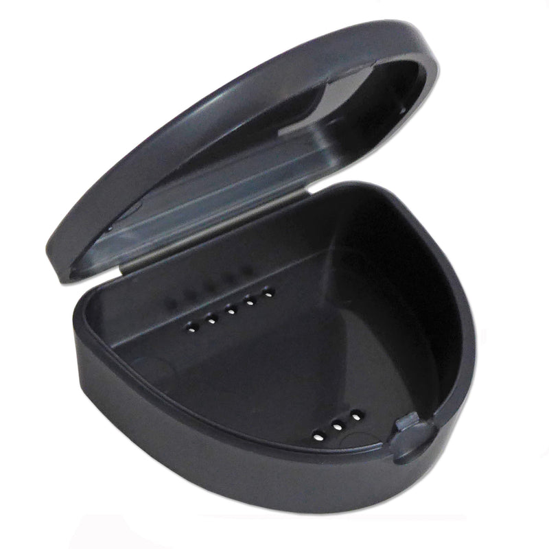 [Australia] - Slim Orthodontic Dental Case - Colour & Glitter Choices for Retainers, Bleaching Trays, Dentures & More (Grey) Grey 
