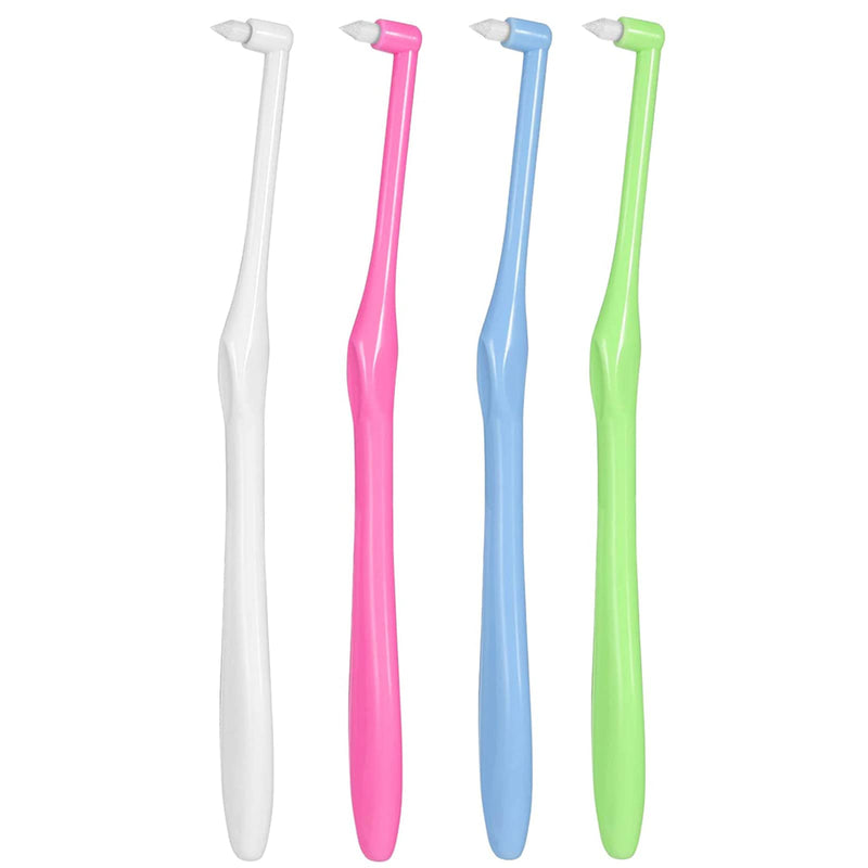 [Australia] - Rnitle Tuft Toothbrush[4 Pack],Tufted Brush,Tuft Tapered, Small Soft Single Tuft Brace Toothbrush Kit for Orthodontic Braces Bridges Line and Detail Cleaning 4pack 