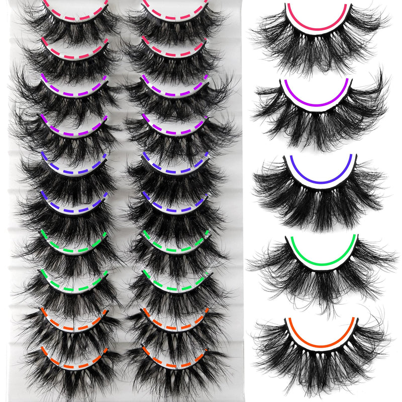 [Australia] - Newcally Lashes Fluffy Wispy False Eyelashes Pack Dramatic Long Strip Fake Eye Lashes Bulk 10 Pairs 5 Styles Mixed A- Drama 5 Styles I 