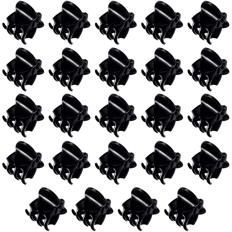 [Australia] - 24 Pcs Mini Hair Clips, Hair Claws Pins Clamps Hair Accessories Clips Small Micro Hair Jaw Clips for Women Girl's Hair（Black） Black 
