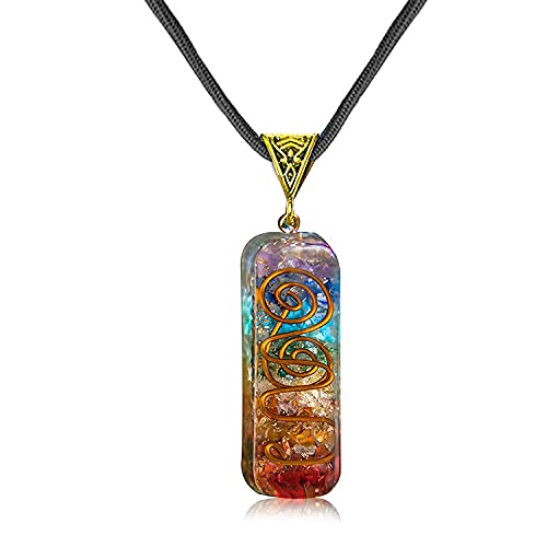 [Australia] - DEEPOW ANLACOCN Healing 7 Chakra Necklace with Rainbow Crystals Orgone Energy Generator for Balancing 7 Chakras, Meditation Yoga Spiritual Jewelry 