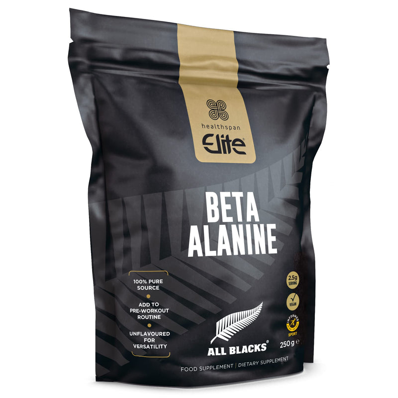 [Australia] - Healthspan Elite All Blacks Beta Alanine (250g) | Pre-Workout | Non Essential Amino Acid | Production of Carnosine | Unflavoured | Gluten Free | Vegan 