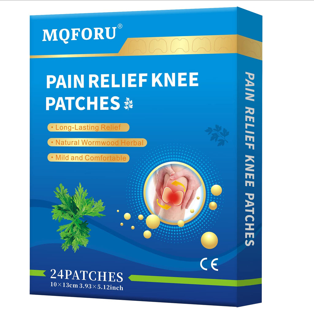 [Australia] - MQFORU Knee Pain Relief Patch, 24 PCS Pain Relief Plaster, Wormwood Knee Sticker Self Adhesive Heat Pads, Promote Blood Circulation, Relieve Muscle/Joint/Neck/Arthritis/Knee Pains, Fast Acting 