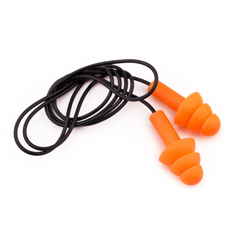 [Australia] - Mivos Silicone Ear Plugs with Cord 20 Pairs I Reusable Earplugs for Ear Protection I Noise Reduces SNR 32 dB for Optimal Ear Protection I Waterproof and Soft 