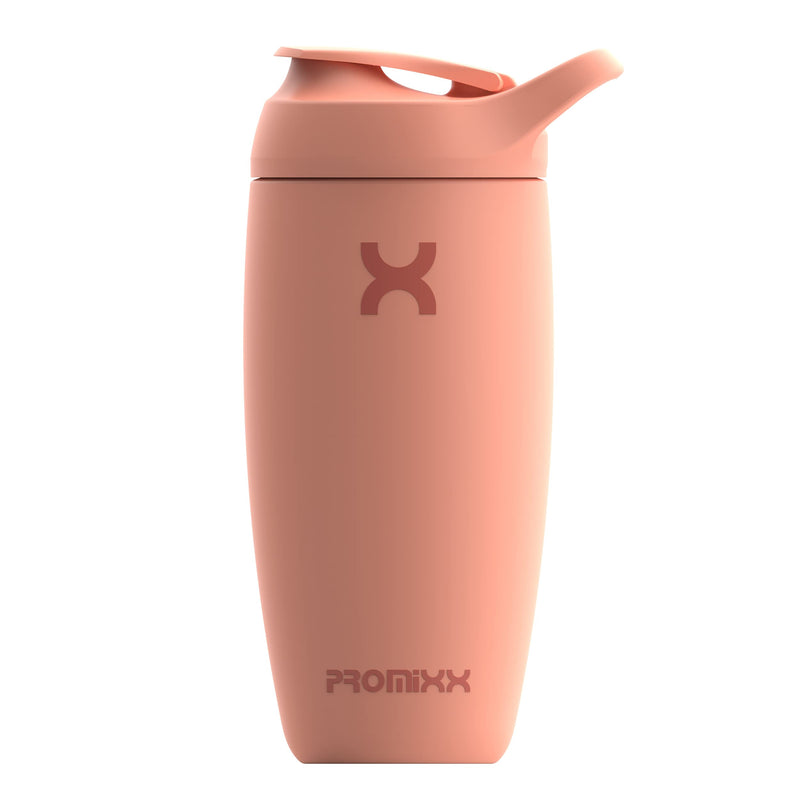 [Australia] - Promixx Pursuit Shaker Bottle Insulated Stainless Steel Water Bottle and Blender Cup, 550ml, Coral 