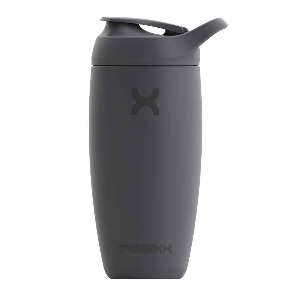 [Australia] - Promixx Pursuit Shaker Bottle Insulated Stainless Steel Water Bottle and Blender Cup, 550ml, Graphite Graphite Grey 