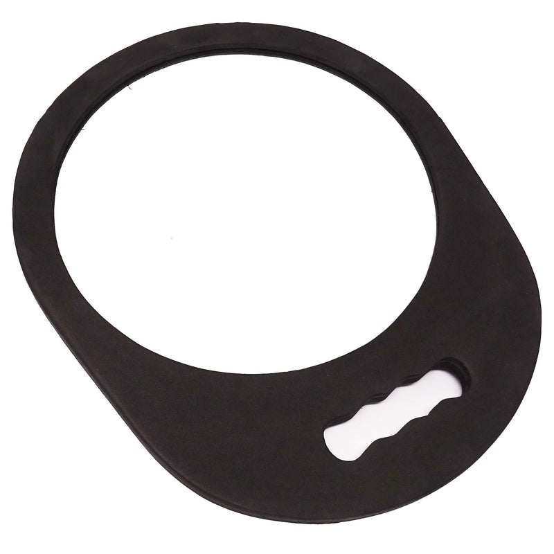 [Australia] - CoolBlades Hairdressing or Barber Round Black Foam Hand Held Mirror - Lightweight - One-Handle - 35 cm x 28.5 cm, ideal mirror for salon or home use, easy to store. 