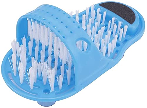 [Australia] - GREY LOOK 1 x Bathroom Shower Feet Brush Foot Cleaning Bristle Slipper Washer Bath Scrubber Massager Stick on Floor Bristle Slipper Sandal 