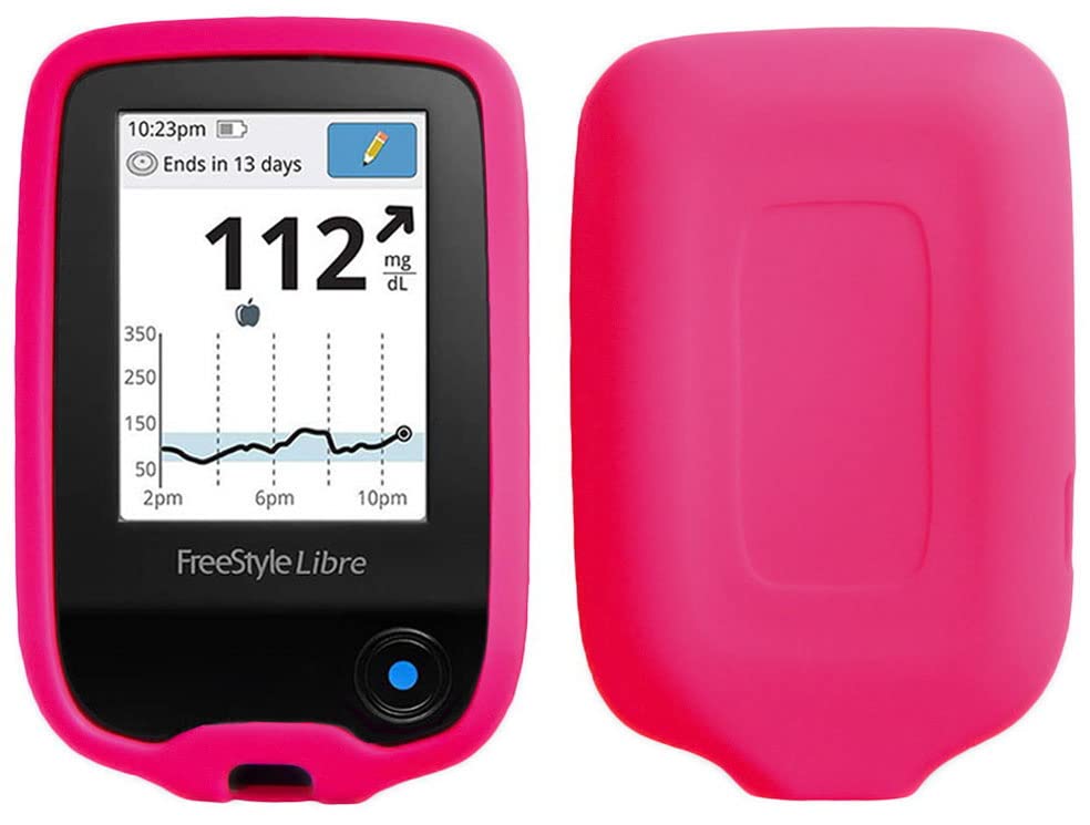 [Australia] - Premium Silicone Soft Case for Freestyle Libre/Freestyle Libre 2 (Continuous Glucose Monitor)… (HOT PINK) HOT PINK 