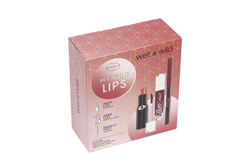 [Australia] - Wet 'n' Wild n Wild, My Wild Lips Makeup Set, Makeup Kit with Lip Liners and Lipsticks, with Vitamin E and Hyaluronic Acid, Gift for Girls Red 