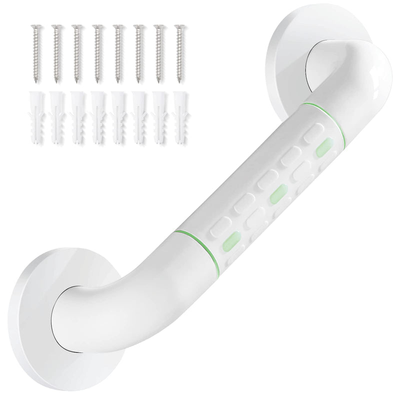 [Australia] - Straight Stainless Steel Shower Grab Bar with Plastic-Plated Finish, Anti-Slip Shower Wall Grip Handle Towel Rail, White 30cm White - 30cm 